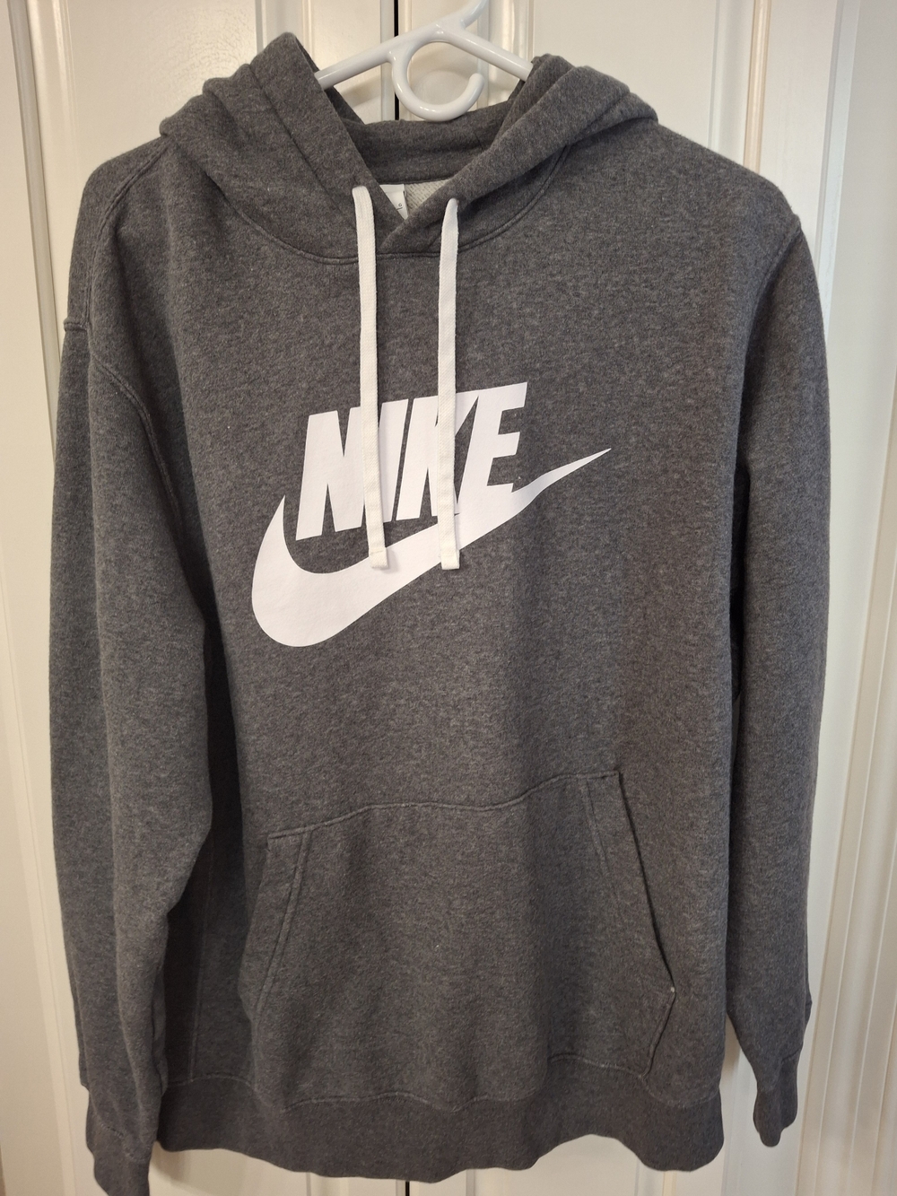 Nike Gray Pullover Hoodie with White Logo